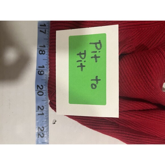 Coldwater Creek Sweater Women Size XL Ribbed Red Long Sleeve Turtleneck Classic - Picture 6 of 10